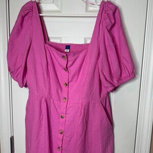 Old Navy Pink Linen dress size L with pockets